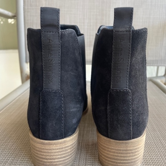 ACNE Black Suede Pointed Toe Ankle Boots EUC - Picture 9 of 12